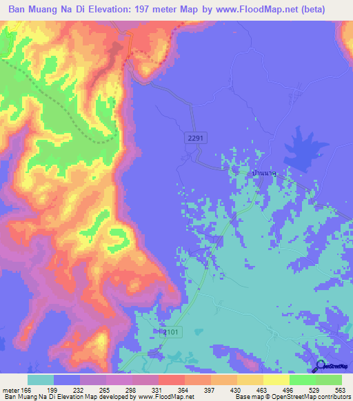 Ban Muang Na Di,Thailand Elevation Map