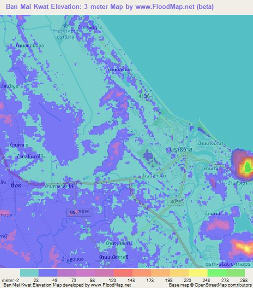 Ban Mai Kwat,Thailand Elevation Map