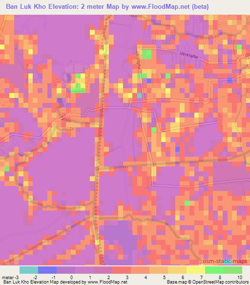 Ban Luk Kho,Thailand Elevation Map