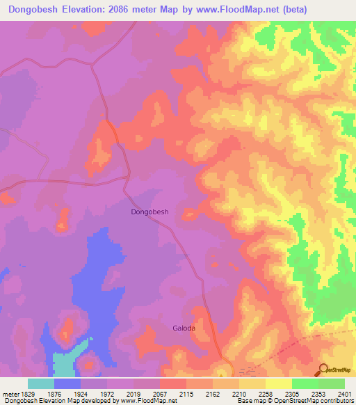 Dongobesh,Tanzania Elevation Map