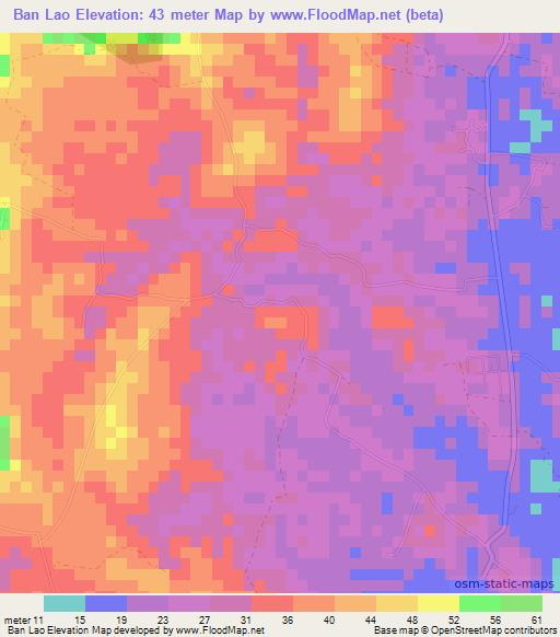 Ban Lao,Thailand Elevation Map