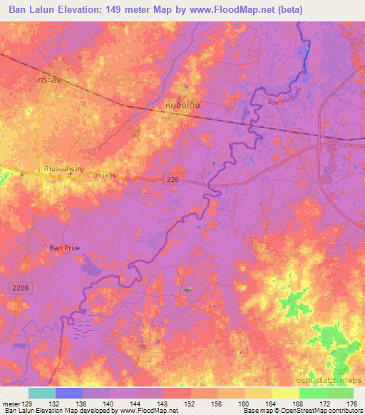 Ban Lalun,Thailand Elevation Map