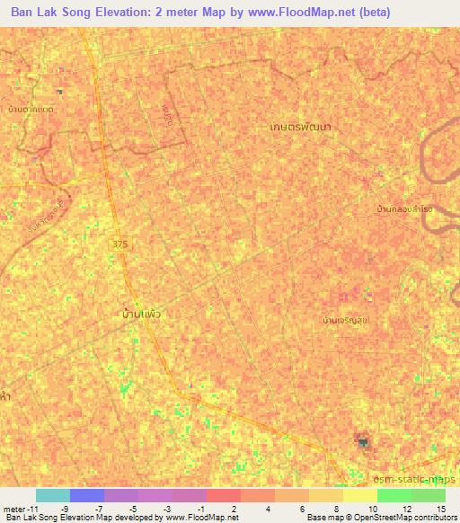 Ban Lak Song,Thailand Elevation Map