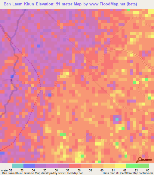 Ban Laem Khun,Thailand Elevation Map