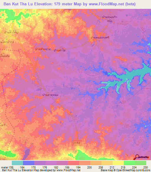 Ban Kut Tha Lu,Thailand Elevation Map