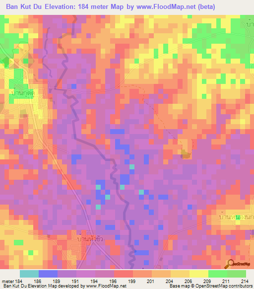 Ban Kut Du,Thailand Elevation Map