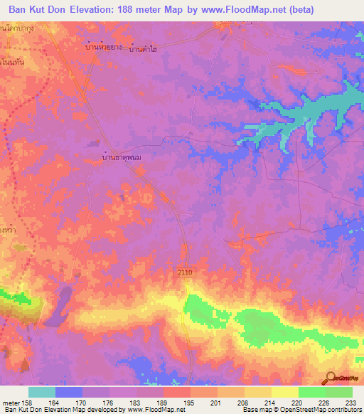 Ban Kut Don,Thailand Elevation Map