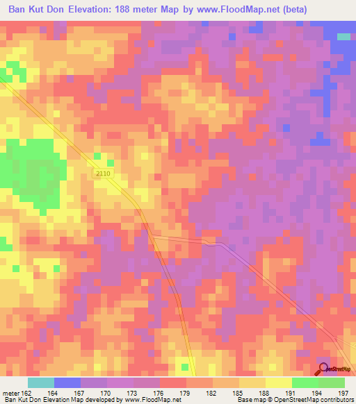 Ban Kut Don,Thailand Elevation Map