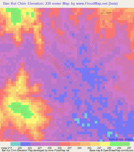 Ban Kut Chim,Thailand Elevation Map