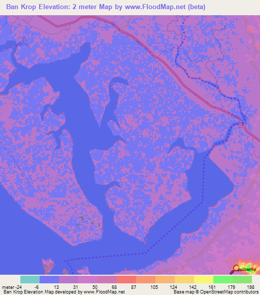 Ban Krop,Thailand Elevation Map