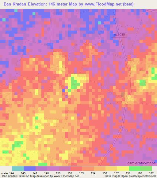Ban Kradan,Thailand Elevation Map