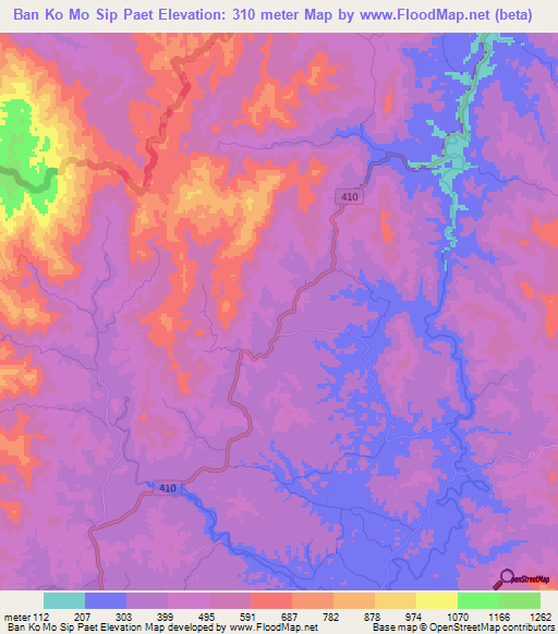 Ban Ko Mo Sip Paet,Thailand Elevation Map