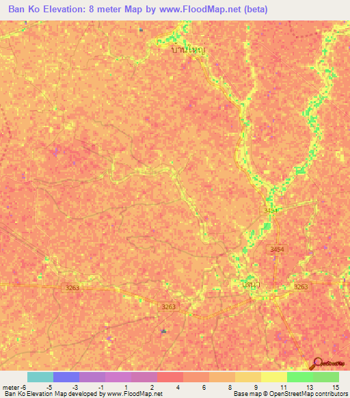 Ban Ko,Thailand Elevation Map
