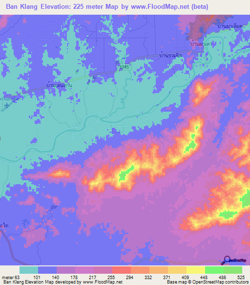 Ban Klang,Thailand Elevation Map