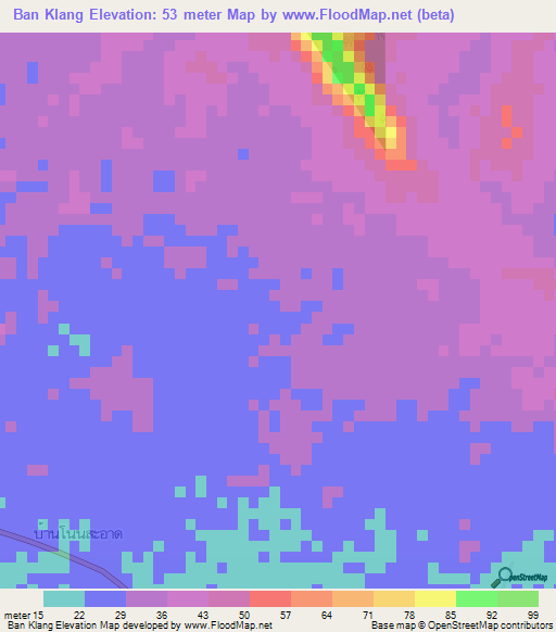 Ban Klang,Thailand Elevation Map