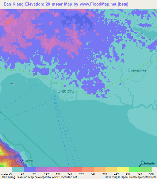 Ban Klang,Thailand Elevation Map