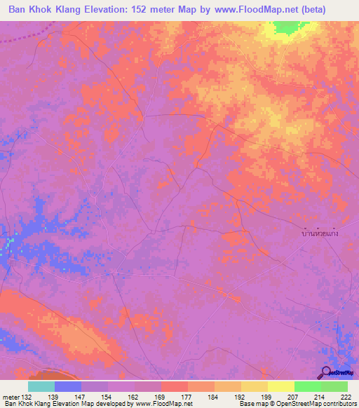Ban Khok Klang,Thailand Elevation Map
