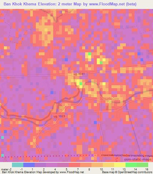 Ban Khok Khema,Thailand Elevation Map