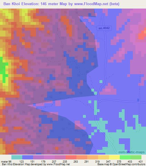 Ban Khoi,Thailand Elevation Map