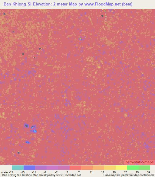Ban Khlong Si,Thailand Elevation Map