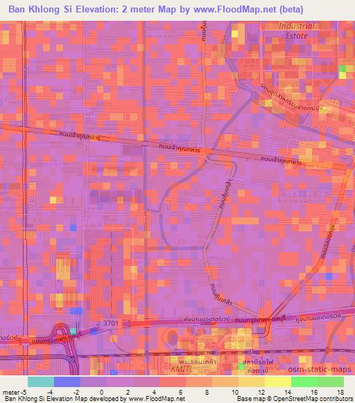 Ban Khlong Si,Thailand Elevation Map