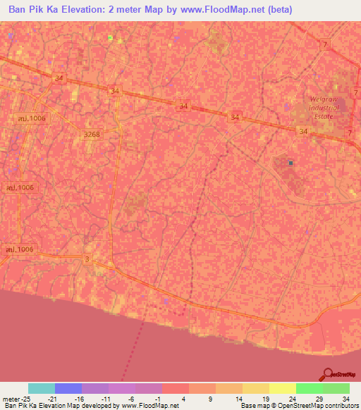 Ban Pik Ka,Thailand Elevation Map