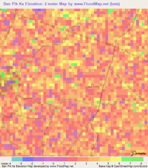 Ban Pik Ka,Thailand Elevation Map
