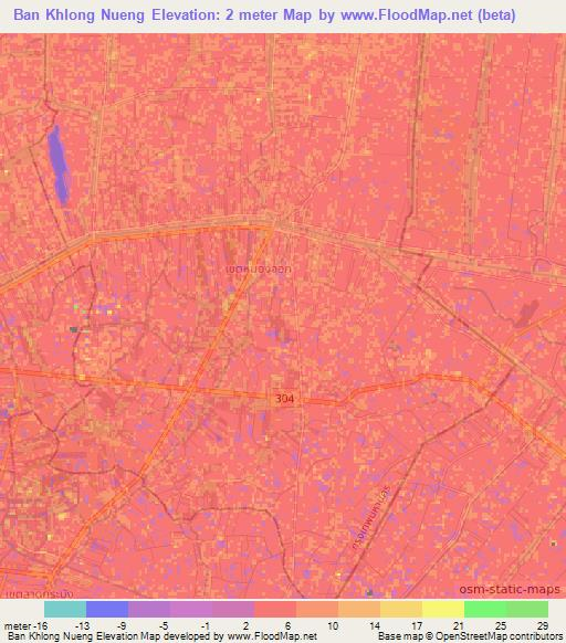 Ban Khlong Nueng,Thailand Elevation Map
