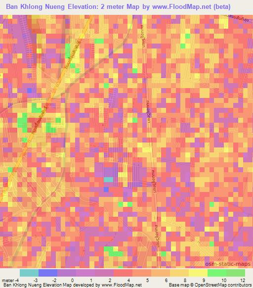 Ban Khlong Nueng,Thailand Elevation Map