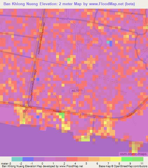 Ban Khlong Nueng,Thailand Elevation Map