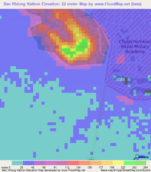 Ban Khlong Kathon,Thailand Elevation Map