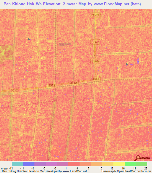 Ban Khlong Hok Wa,Thailand Elevation Map