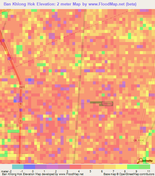 Ban Khlong Hok,Thailand Elevation Map