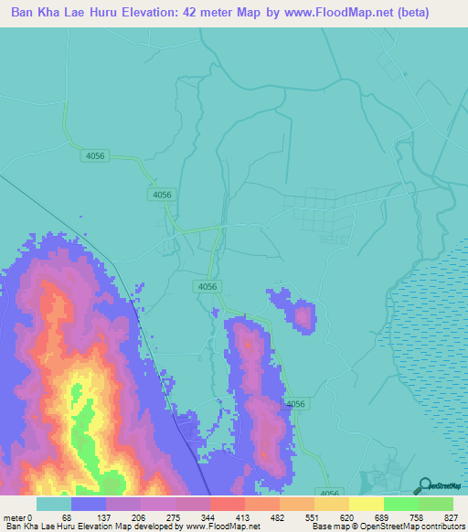 Ban Kha Lae Huru,Thailand Elevation Map