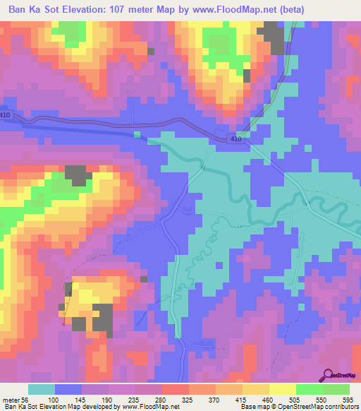 Ban Ka Sot,Thailand Elevation Map