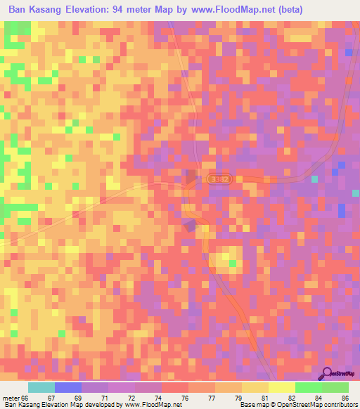 Ban Kasang,Thailand Elevation Map