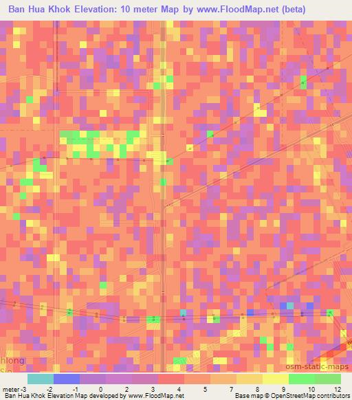 Ban Hua Khok,Thailand Elevation Map