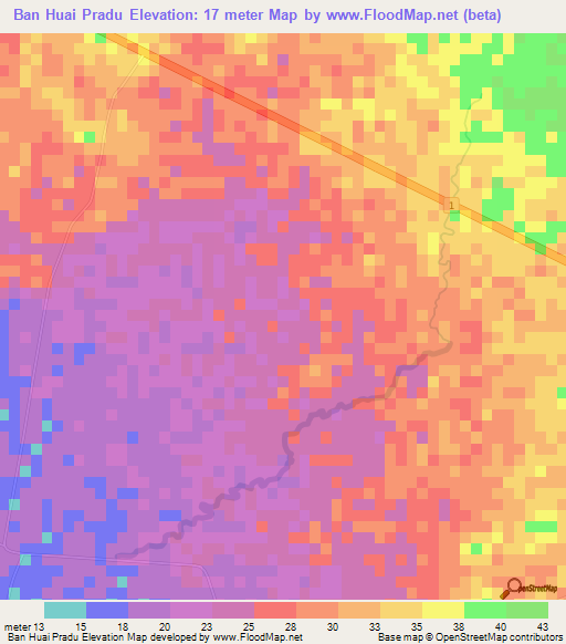 Ban Huai Pradu,Thailand Elevation Map