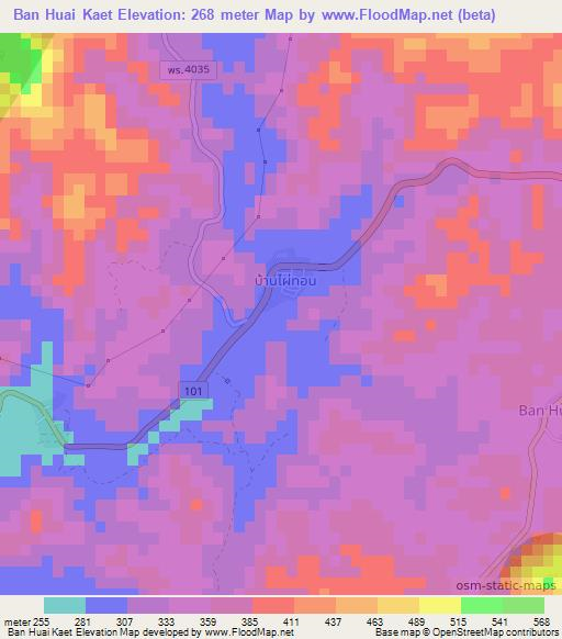 Ban Huai Kaet,Thailand Elevation Map