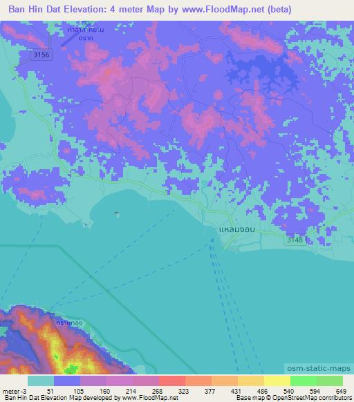Ban Hin Dat,Thailand Elevation Map