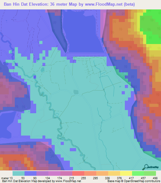 Ban Hin Dat,Thailand Elevation Map