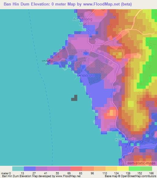 Ban Hin Dum,Thailand Elevation Map