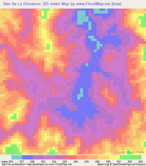 Ban Ha La,Thailand Elevation Map