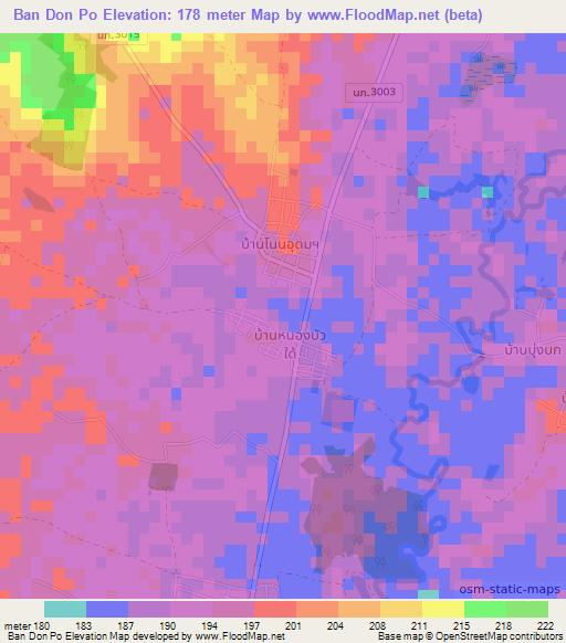 Ban Don Po,Thailand Elevation Map
