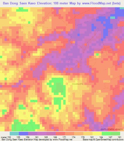 Ban Dong Saen Kaeo,Thailand Elevation Map