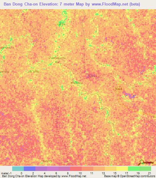 Ban Dong Cha-on,Thailand Elevation Map