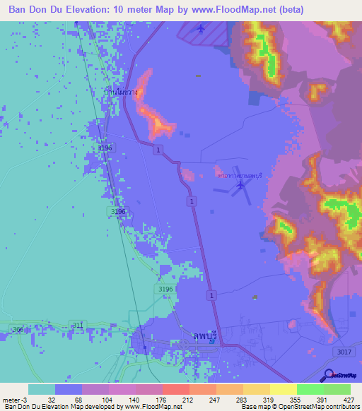Ban Don Du,Thailand Elevation Map