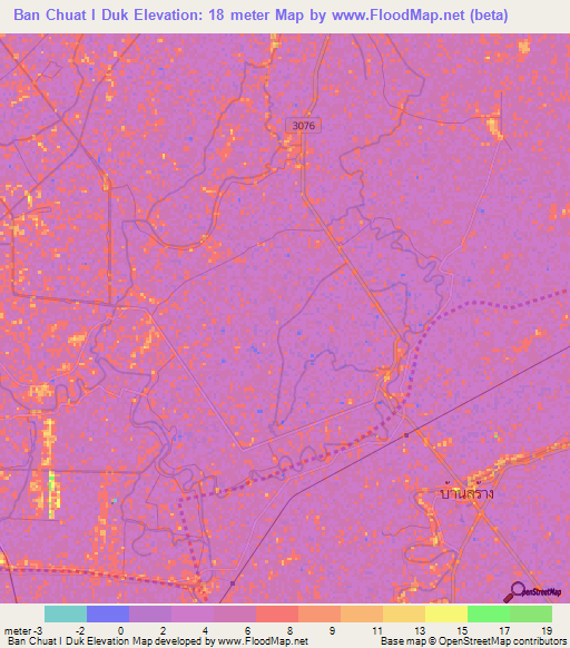 Ban Chuat I Duk,Thailand Elevation Map