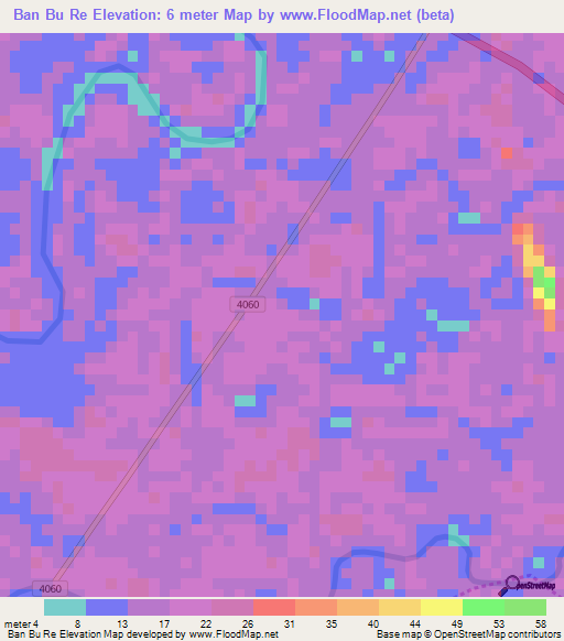Ban Bu Re,Thailand Elevation Map