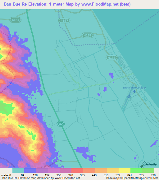 Ban Bue Re,Thailand Elevation Map